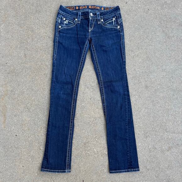 Rock Revival Dark Blue Straight Leg Jeans - Picture 3 of 10